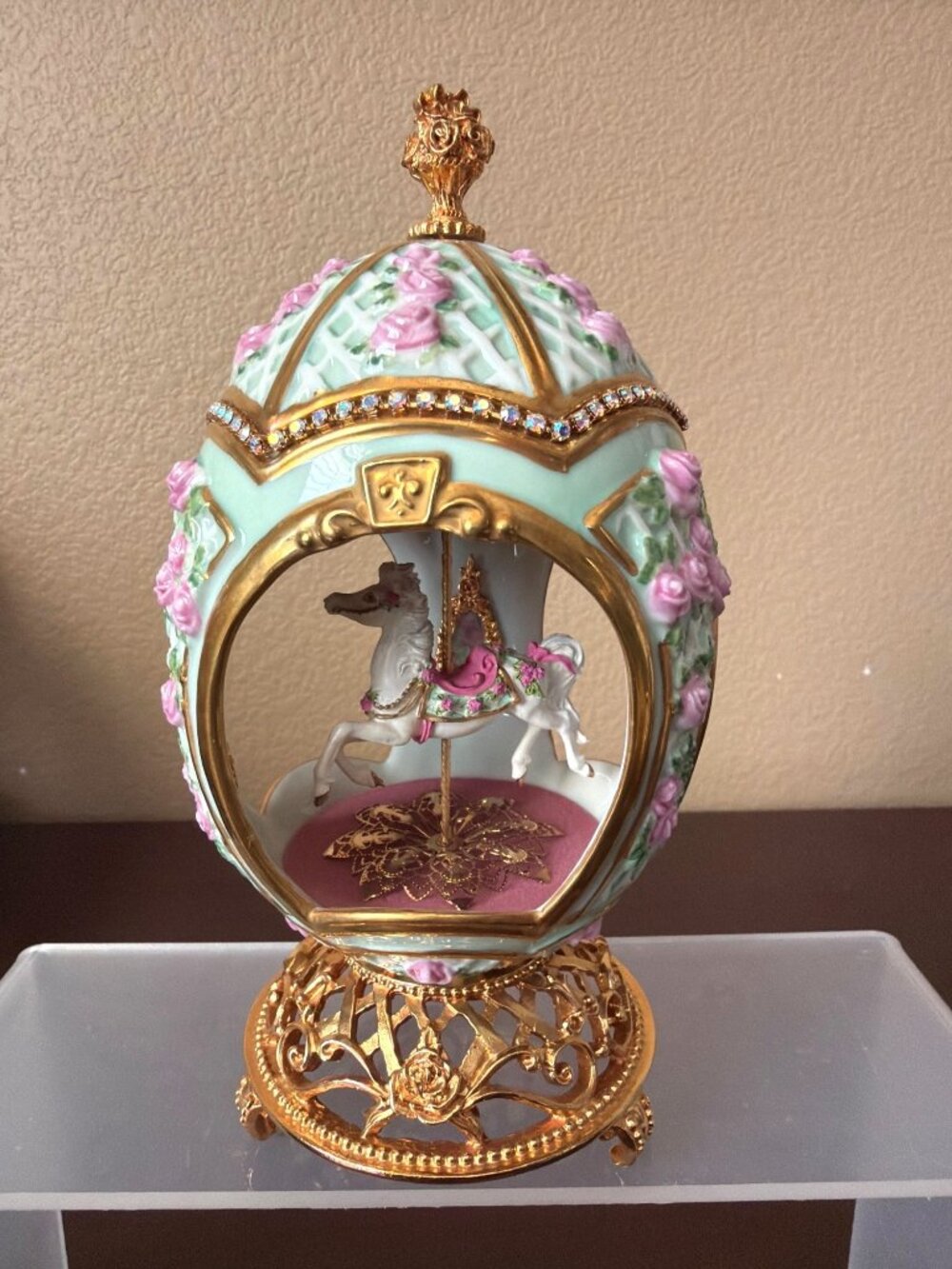 Franklin Mint House of Fabergé Carousel Horse Musical Egg - No Box or COA